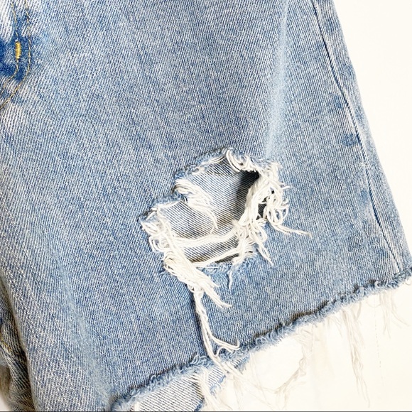 BDG | Mom High Rise Jean Shorts w/ Mild Distressing and Raw Hem Sz. 24 - Picture 7 of 9